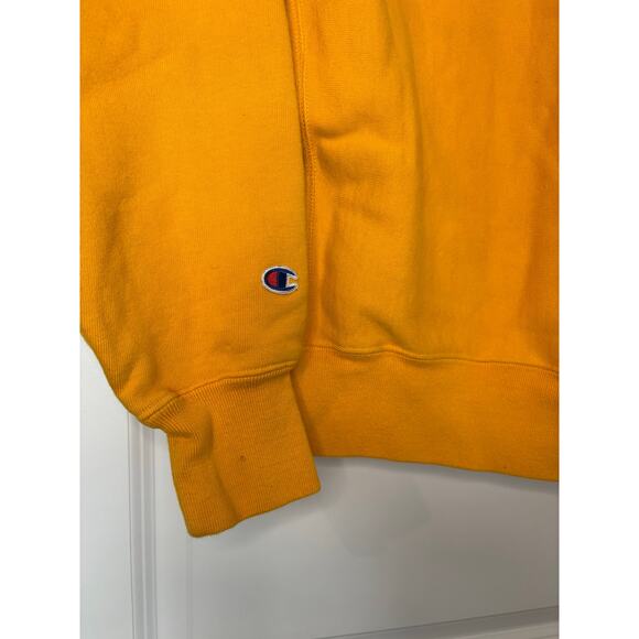 Champion Reverse Weave Pullover Hoodie Gold Yellow Sweatshirt Men’s Medium - Picture 4 of 6